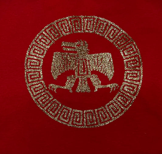 Aguila Azteca Roja con Dorado (Aguila con Brillo)